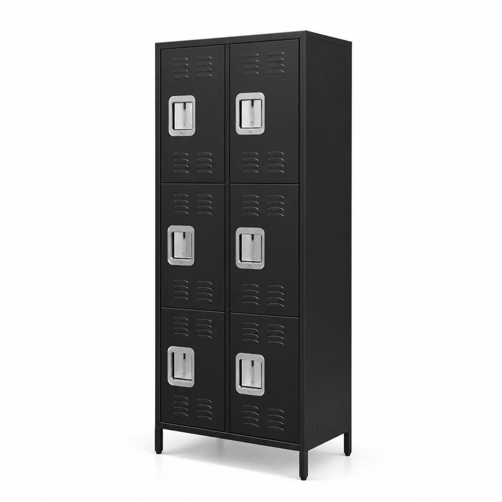 Armoire métallique noire à 6 portes