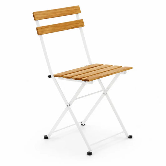 Chaise pliante en bois et métal