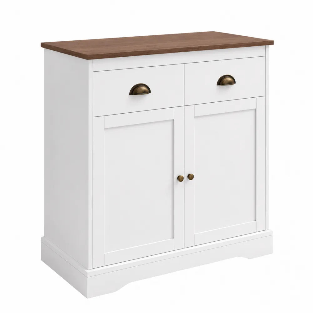Buffet en bois avec 2 tiroirs et 2 portes 85x80x40 cm