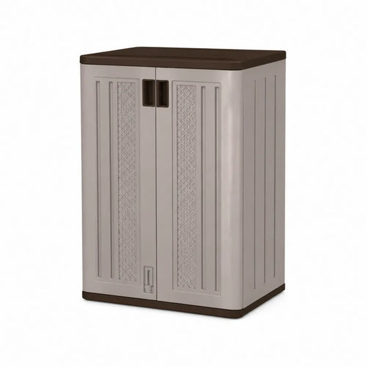 Armoire de rangement en plastique beige et marron 80x44x100 cm